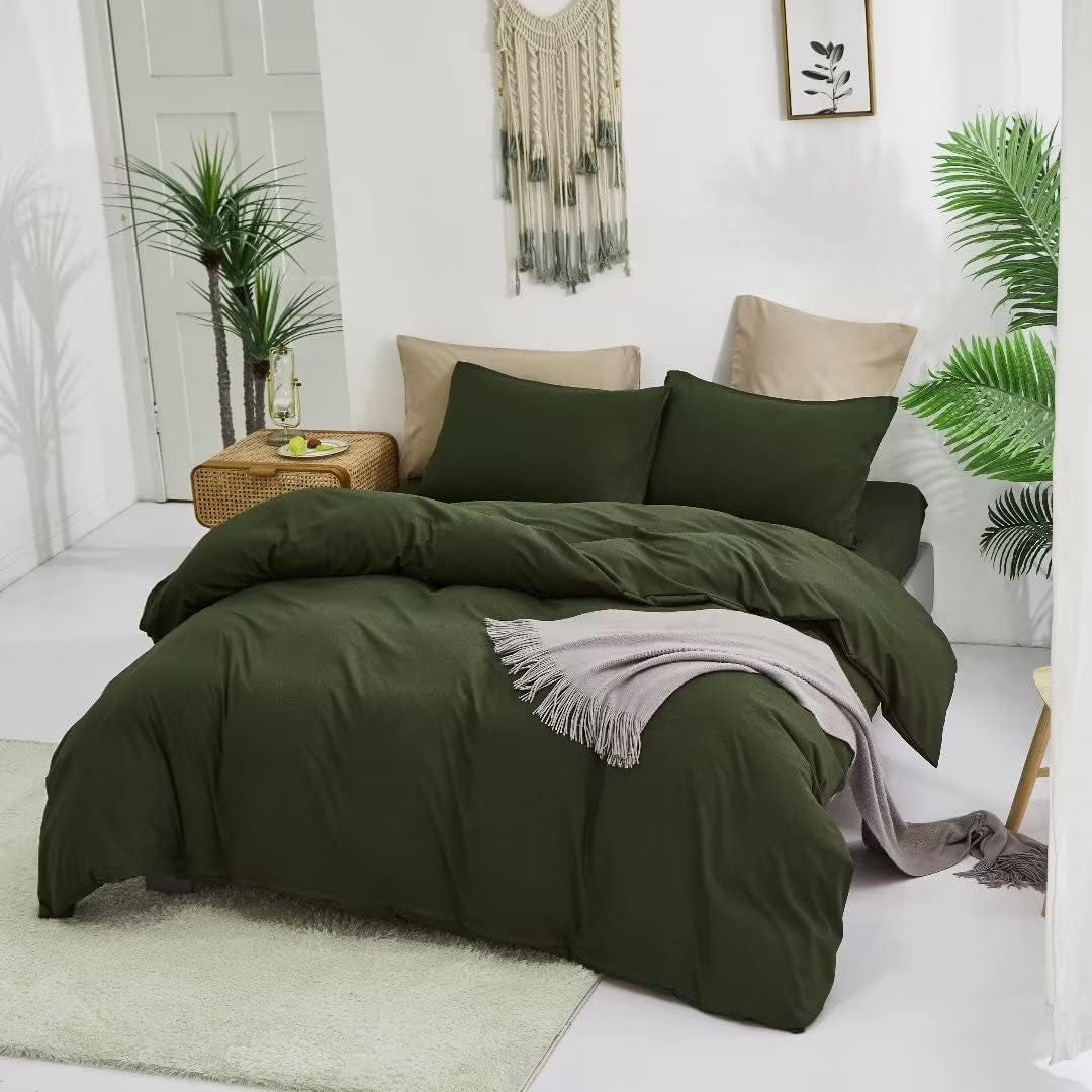 Army Green Queen Comforter Set 3Pcs Dark Green Bedding Comforter Sets All Season Soft Hunter Queen Comforter with 2 X Pillow Cases