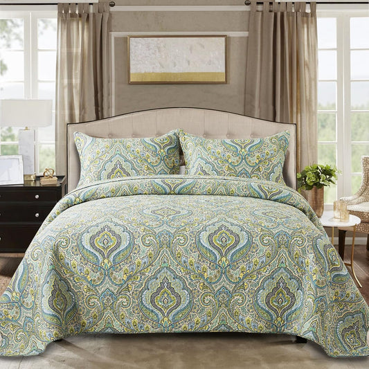 Quilts Set Bedspread Soft Quilt 1 2 Pillow Sham (Gorgeous European Floral Pattern, King (98" ¡Á 106"))