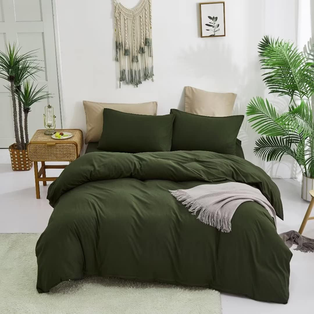 Army Green Queen Comforter Set 3Pcs Dark Green Bedding Comforter Sets All Season Soft Hunter Queen Comforter with 2 X Pillow Cases